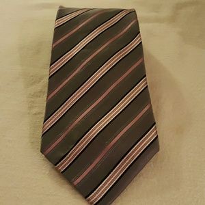 Geoffrey Beene Gray & Pink Silk Tie